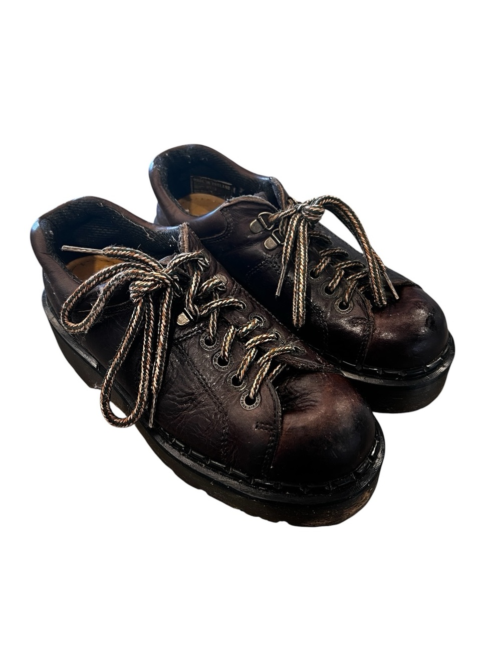 Dr. Martens Men’s Dark Brown Leather Lace-Up Platform Shoes
